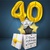 Коробка с шарами на День Рождения 40 лет, со звездами и золотыми цифрами